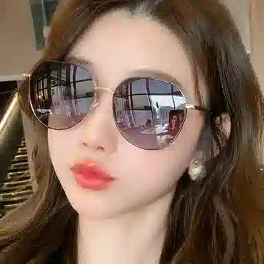 优幽兰 小众高级感开车驾驶遮阳休闲户外钓鱼旅游防紫外线气质显脸小街拍防晒 圆形 太阳眼镜 男女同款情侣款