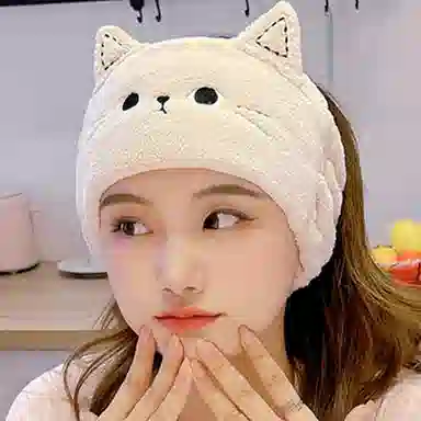 优幽兰 洗脸束发带可爱化妆 聚酯纤维 绒线帽 女款