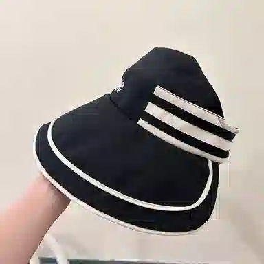 优幽兰 百搭时尚黑胶防紫外线大帽檐显脸小遮阳遮脸空顶太阳可扎马尾 棉 防晒帽 女款