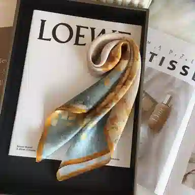 优幽兰 时尚百搭高级感韩版气质职业空姐优雅洋气配西装连衣裙包包绑带发带多功能 桑蚕丝 丝巾 女款