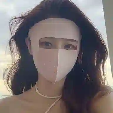 优幽兰 百搭休闲纯色高级感遮全脸无痕口罩女时尚潮流高颜值防紫外线脸基尼骑行防护透气脸罩显脸小 锦纶 氨纶 防晒面罩 女款