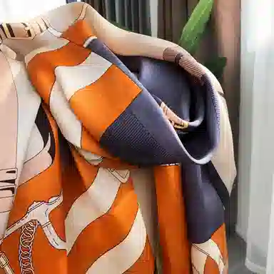 母亲节 优幽兰 时尚百搭气质优雅小众高级感真丝长条四级通用配职业装 丝巾纱巾披肩 女款