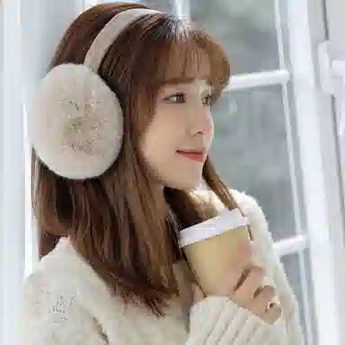 优幽兰 防风防寒防噪音睡觉隔音头戴式 貂毛 耳罩 女款