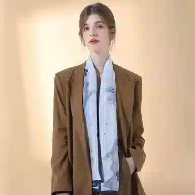 优幽兰 小众时尚百搭高级感气质优雅长条真丝四季通用防晒休闲舒适温柔淑女风穿搭 桑蚕丝 丝巾披肩围巾纱巾 女款