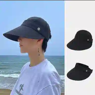 优幽兰 休闲简约高级感遮阳帽大檐显脸小舒适透气空顶帽百搭时尚户外防紫外线太阳帽子 聚酯纤维 防晒帽 男款