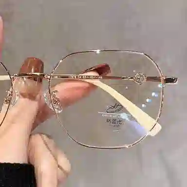 优幽兰 氛围感小众设计感高级感斯文显脸小显白简约 金属 不规则形 太阳眼镜 女款