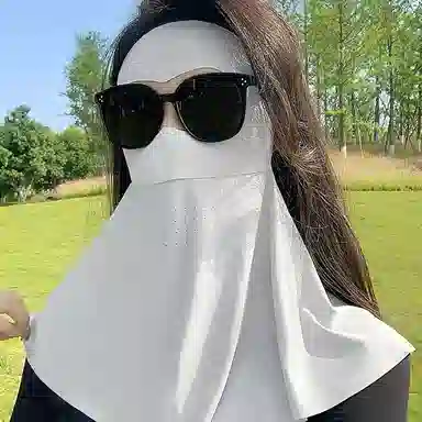 优幽兰 休闲简约全脸防紫外线脸罩夏季百搭高级感通勤出行骑车遮阳口罩护颈一体透气脸基尼 锦纶 防晒面罩 女款