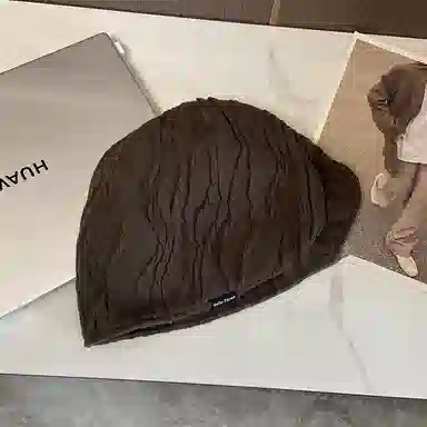 优幽兰帽子女高中生韩版显脸小水桶帽日系百搭渔夫帽高级感大头围帽子女秋冬季防风防寒加厚保暖冷帽闺蜜韩系穿搭