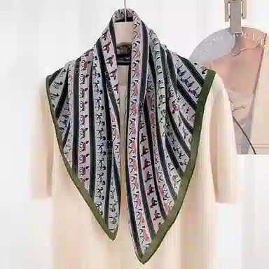 优幽兰 时尚百搭系脖高级感复古小方巾设计感小众老钱风领巾妈妈优雅气质减龄薄围巾衬衫西装包包装饰 丝巾 女款