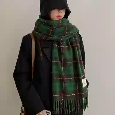 优幽兰 防风防寒护脖子保暖 小众高级感 绒线围巾 女款