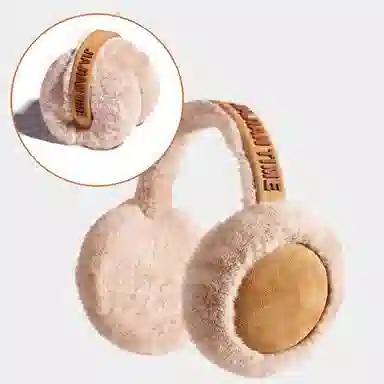 优幽兰 韩版显脸小头戴式 户外防风防寒毛绒 聚酯纤维 耳罩 女款