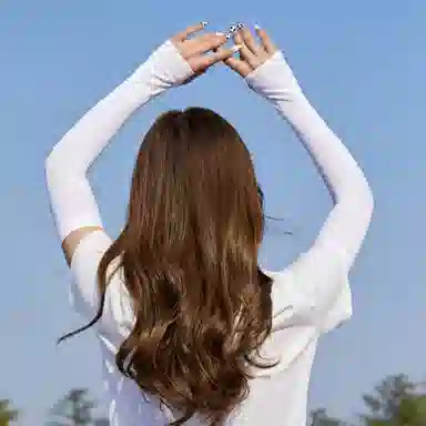 优幽兰 纯色户外骑行运动遮阳防紫外线小众穿搭 锦纶 氨纶 防晒袖 男女同款情侣款