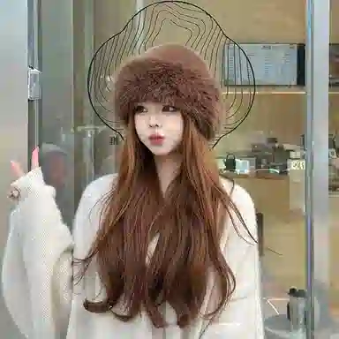 优幽兰 韩版氛围感显脸小蒙古帽百搭时尚秋冬季防寒东北保暖盆帽素颜遮脸高级感气质护耳毛绒帽 聚酯纤维 渔夫帽 女款