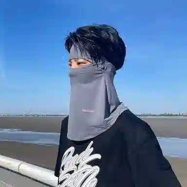 优幽兰 百搭时尚全脸遮阳脸罩夏季休闲简约护颈防紫外线高级感遮脖子开车透气脸基尼 锦纶和氨纶 防晒面罩 男款