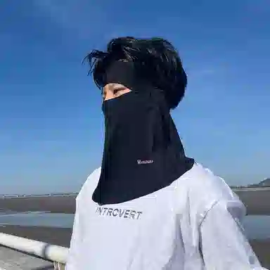 优幽兰 百搭时尚全脸遮阳脸罩夏季休闲简约护颈防紫外线高级感遮脖子开车透气脸基尼 锦纶和氨纶 防晒面罩 男款