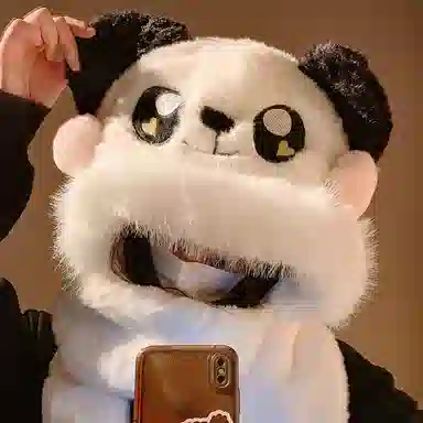 优幽兰 时尚百搭小众设计感少女心毛绒帽子围巾一韩版骑车可爱加厚保暖围脖手套三件套 聚酯纤维 斗篷帽 女款