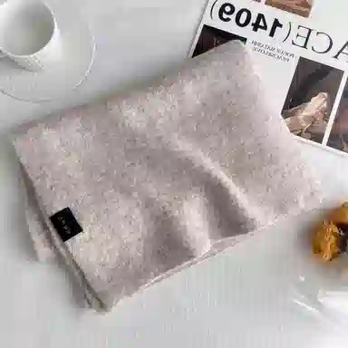 优幽兰 韩版休闲简约纯色高级感加厚保暖时尚百搭氛围感防风防寒针织护颈日系穿搭 聚酯纤维 绒线围巾 男女同款情侣款