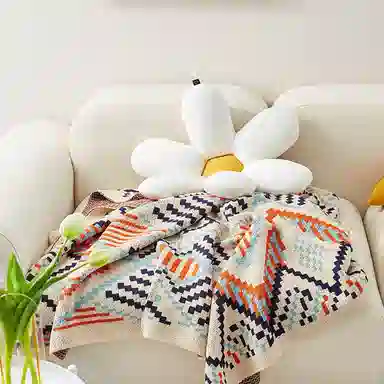 优幽兰 空调房办公室午睡毯子防风小众沙发盖毯针织围披两用旅行复古气质减龄穿搭 披肩 女款