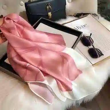 优幽兰 洋气时尚小众设计感山茶花搭高级感小领巾减龄气质薄搭衬衫职业装 丝巾 女款