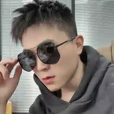 优幽兰 休闲小众个性大脸显小墨镜街拍旅游氛围感韩版时尚素颜圆脸气质潮流防晒开车穿搭 方形 太阳镜 男女同款情侣款