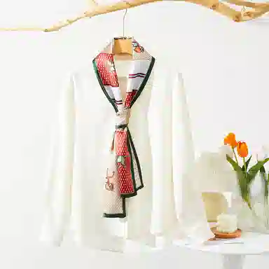 优幽兰 两用长条实用减龄气质 桑蚕丝 丝巾 女款 礼盒装