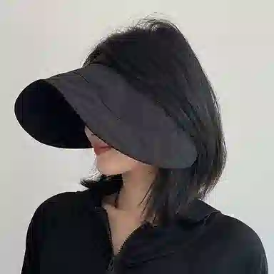 优幽兰 夏季透气遮阳防紫外线可折叠发箍式空顶大帽檐拍照打卡显脸小户外出游骑车 锦纶/氨纶 防晒帽 女款