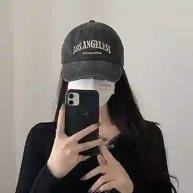 优幽兰 显脸小众字母遮阳韩版大头围防紫外线高级感防晒休闲旅游骑车开车 棉 鸭舌帽 男女同款情侣款