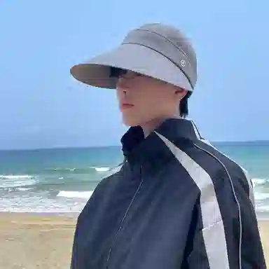 优幽兰 休闲简约高级感遮阳帽大檐显脸小舒适透气空顶帽百搭时尚户外防紫外线太阳帽子 聚酯纤维 防晒帽 男款