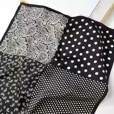 优幽兰 时尚潮流小众设计感腰果花头巾小方巾简约高级感领巾围脖子搭配衬衫西装薄围巾 丝巾 女款