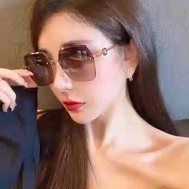 优幽兰 大脸显小高级感氛围个性气质街拍防紫外线韩版遮阳潮流防晒 方形 太阳眼镜 女款