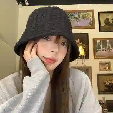 优幽兰 韩版显脸小 防风防寒大头围包头高级感加厚保暖冷帽小众休闲简约穿搭 聚酯纤维 渔夫帽 女款