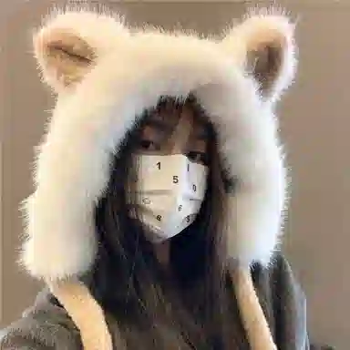 优幽兰 高级感小众 大头围设计感加厚 防寒保暖护耳 甜美可爱穿搭 毛绒 绒线帽 女款