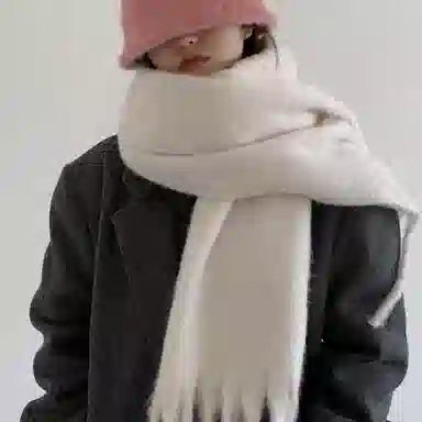 优幽兰 秋冬百搭时尚纯色显脸小针织加厚防风防寒保暖 外搭小众穿搭礼盒装 绒线围巾 女款