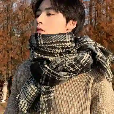 优幽兰 冬季百搭经典款针织围脖颈套加厚保暖休闲时尚防风防寒防冻护脖简约高级潮流穿搭 绒线围巾 男女同款情侣款