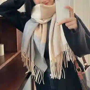 优幽兰 加厚 防风防寒 保暖护脖 绒线围巾 女款