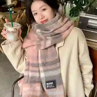 优幽兰 长款围脖防风防寒保暖双面流苏 两用小众高级感 绒线围巾 女款