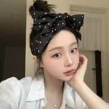 优幽兰 韩版法式复古黑白波点长条领巾时尚百搭高级感气质系脖长条飘带装饰颈脖丝带领巾多功能氛围感搭配 丝巾 女款