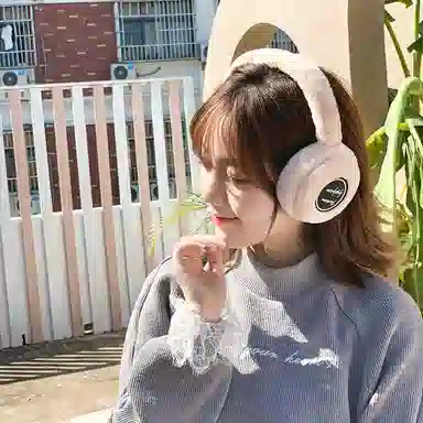 优幽兰 秋冬季可折叠隔音睡觉耳捂可爱防风防寒护耳暖户外运动实用耳包 耳罩 女款