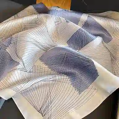 优幽兰 桑蚕丝气质百搭时尚真丝氛围感拼色小众小方巾护颈衬衣领巾实用减龄气质高级感 丝巾 女款