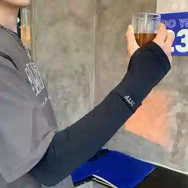 优幽兰 简约百搭时尚夏季零触感冰袖休闲便携手套小众设计渐变防紫外线护臂户外开车骑行 锦纶 氨纶 防晒袖 男女同款情侣款