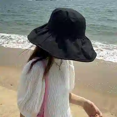 优幽兰 气质优雅小众休闲简约大帽檐夏季街头潮流户外旅行防紫外线 聚酯纤维 防晒帽 男女同款情侣款