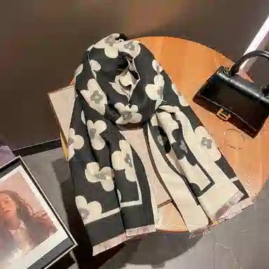 优幽兰 时尚轻奢风高级感 仿羊绒 绒线围巾 女款