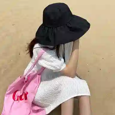 优幽兰 气质优雅小众休闲简约大帽檐夏季街头潮流户外旅行防紫外线 聚酯纤维 防晒帽 男女同款情侣款