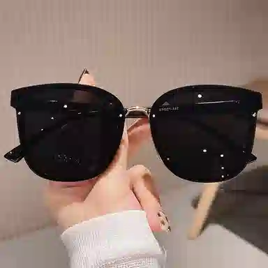 优幽兰 休闲大框墨镜户外旅行防紫外线拍照骑车开车防晒遮阳镜小众 方形  太阳眼镜 男女同款情侣款