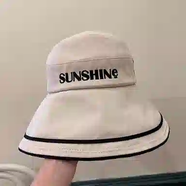 优幽兰 百搭时尚黑胶防紫外线大帽檐显脸小遮阳遮脸空顶太阳可扎马尾 棉 防晒帽 女款