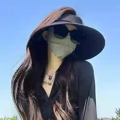 优幽兰 休闲百搭时尚潮流防紫外线大帽檐夏季出行纯色简约街头潮流拍照 锦纶 遮阳帽空顶帽防晒帽沙滩帽 男女同款情侣款