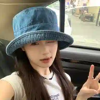 优幽兰 日系复古牛仔水桶帽韩系氛围感大头围户外渔夫帽春夏高级感显脸小遮阳盆帽日常素颜早八遮脸 棉 防晒帽 女款