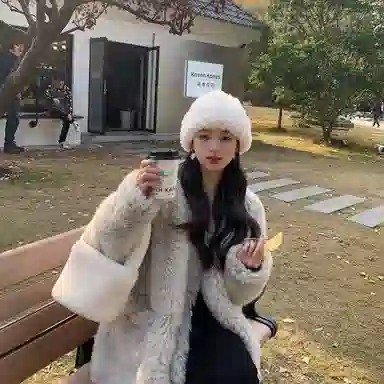 优幽兰 纯色 韩版显脸小针织 防风大头围包头 护耳保暖 高级感韩系 绒线帽 女款