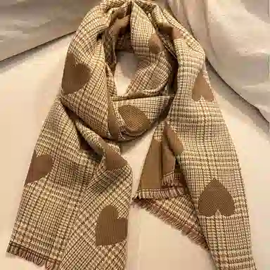 优幽兰 秋冬季百搭时尚空调房办公室保暖外搭防风防寒加厚 绒线围巾 女款