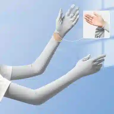 优幽兰 时尚百搭防紫外线车防滑触屏加长防紫外线一体户外运动开车必备 腈纶 防晒袖 男女同款情侣款